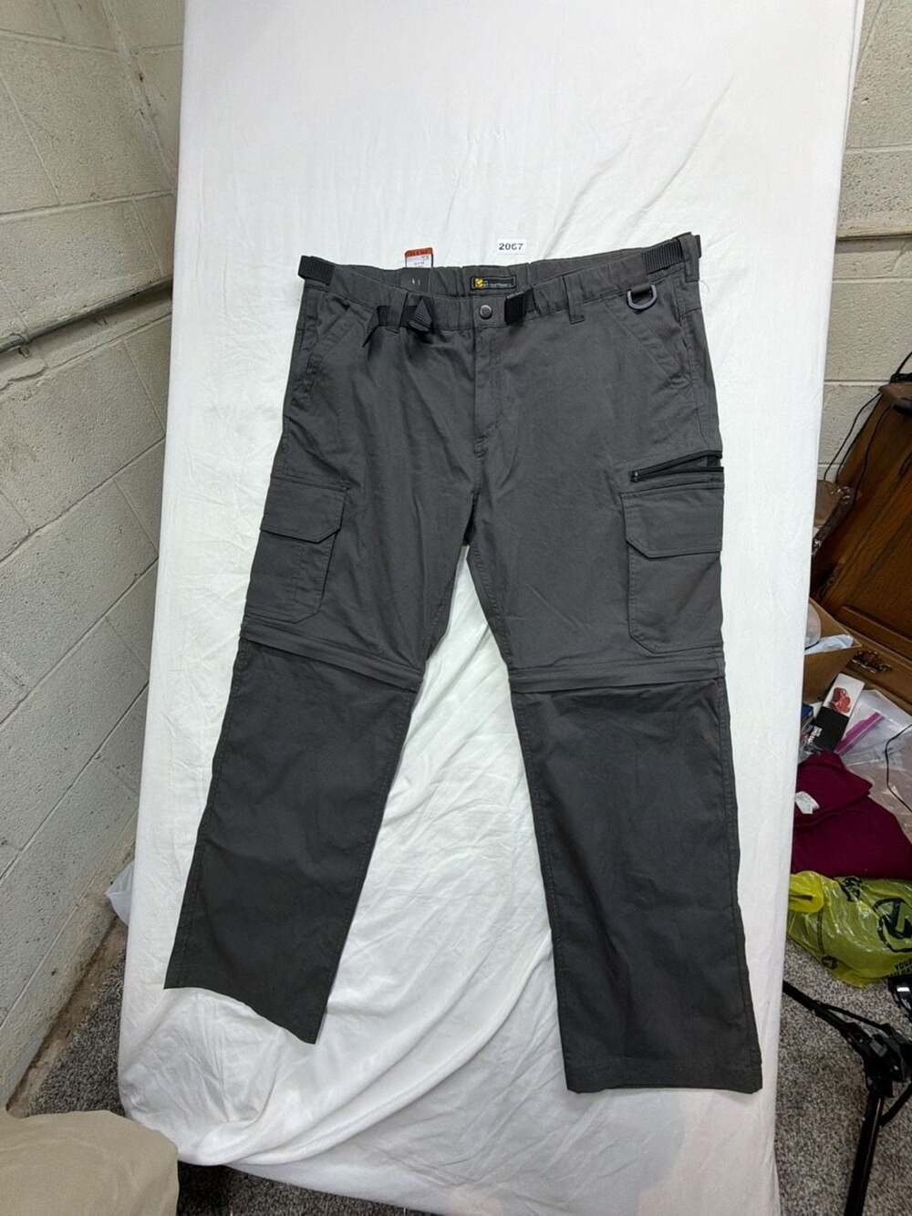 BC Clothing Convertible Cargo Pants XXL x 32 Charcoal Grey Hiking